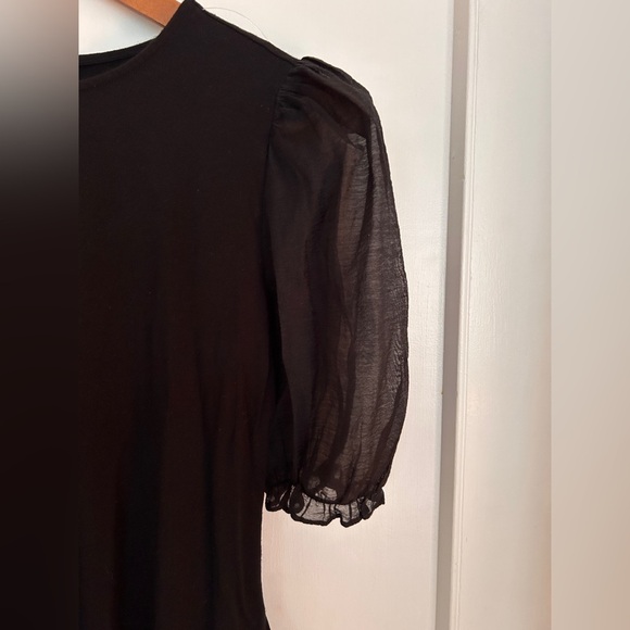Women’s Black H&M Sheer Puff Sleeve Top Size Small - Picture 4 of 7
